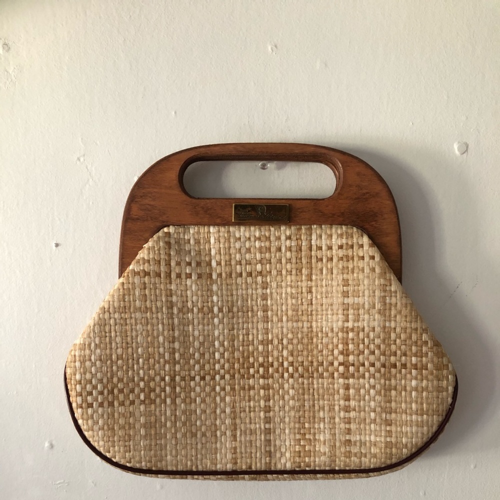 Vintage Aigner straw handbag